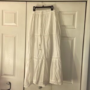 White long boho skirt